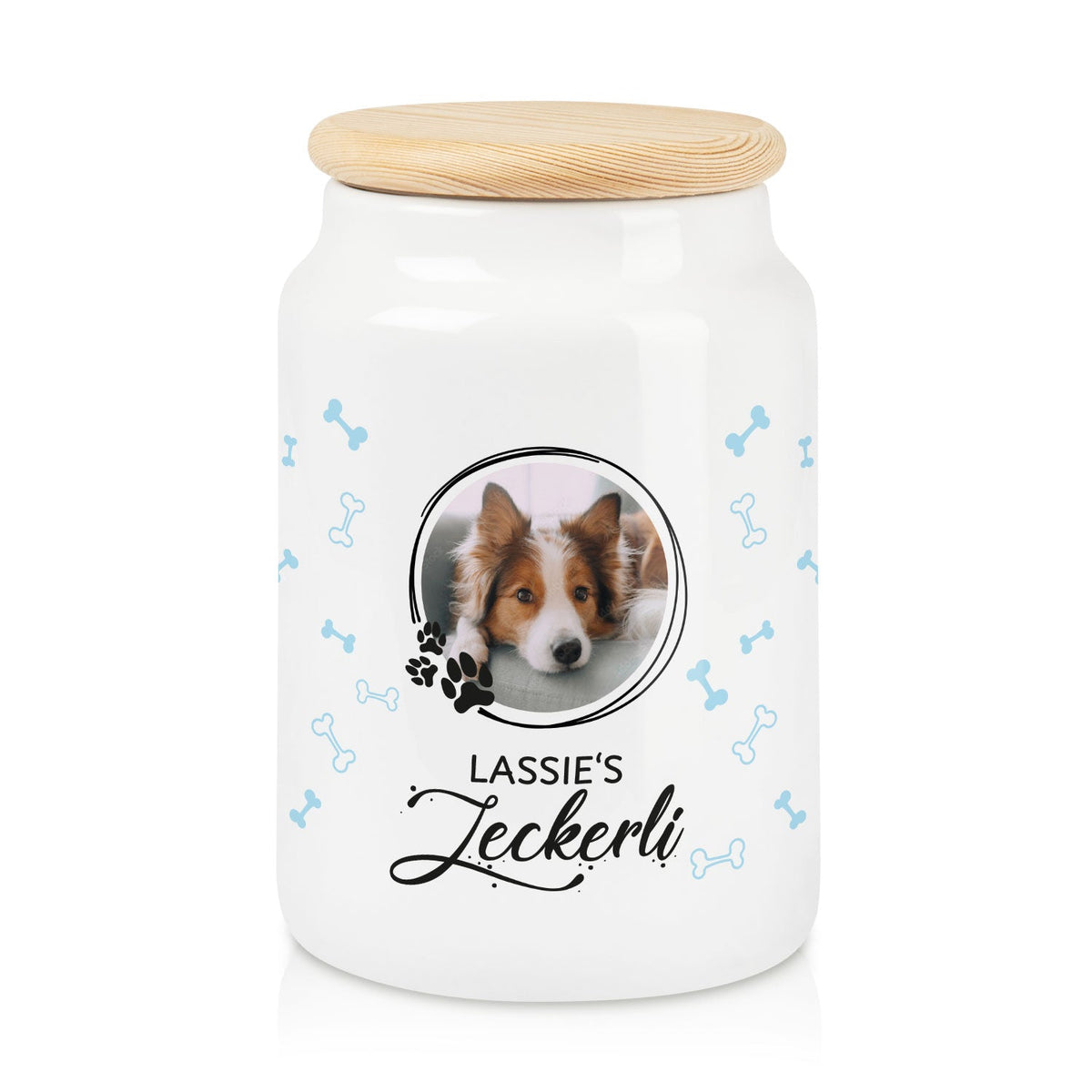 Personalisierte Leckerlidose mit Foto und Namen, 650 ml