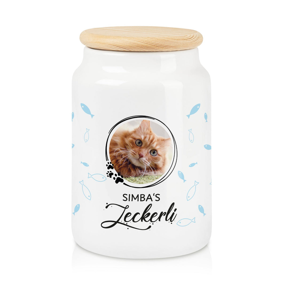 Personalisierte Leckerlidose mit Foto und Namen, 650 ml