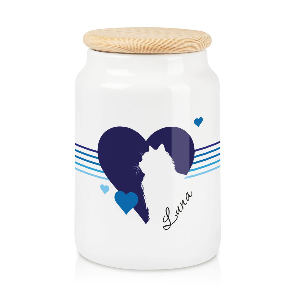 Personalisierte Leckerlidose mit Namen – Herz-Silhouette, 650 ml