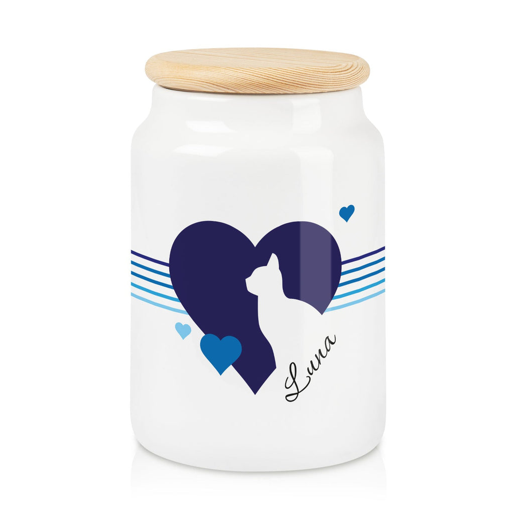 Personalisierte Leckerlidose mit Namen – Herz-Silhouette, 650 ml