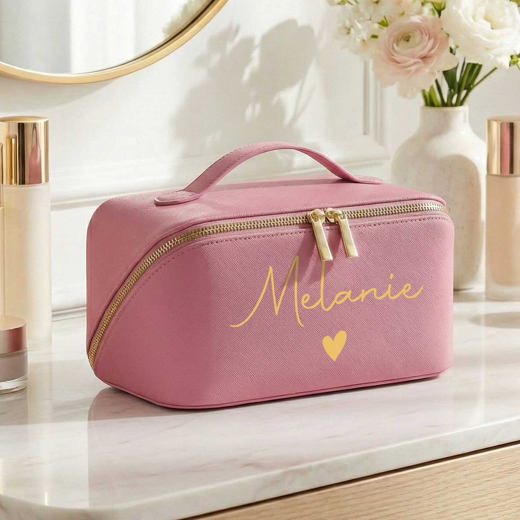 Personalisierte Kosmetiktasche mit Namen – eckig, 6 Farben