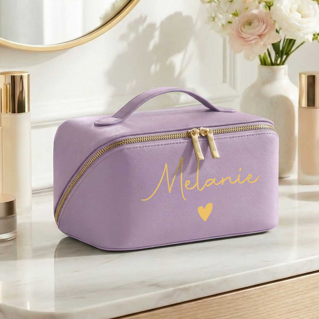 Personalisierte Kosmetiktasche mit Namen – eckig, 6 Farben