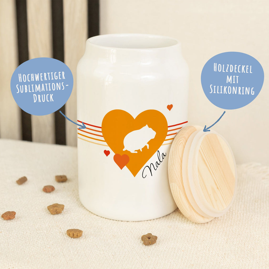 Personalisierte Leckerlidose mit Namen – Herz-Silhouette, 650 ml