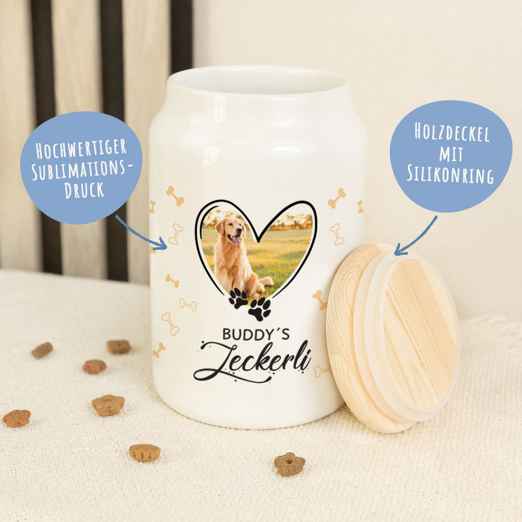 Personalisierte Leckerlidose mit Foto und Namen, 650 ml