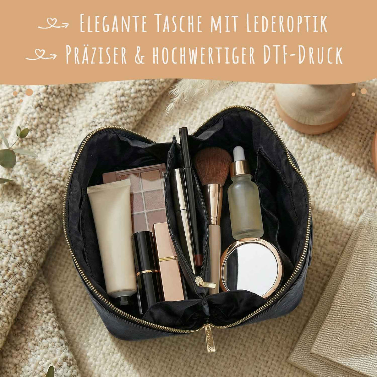 Personalisierte Kosmetiktasche mit Namen – eckig, 6 Farben
