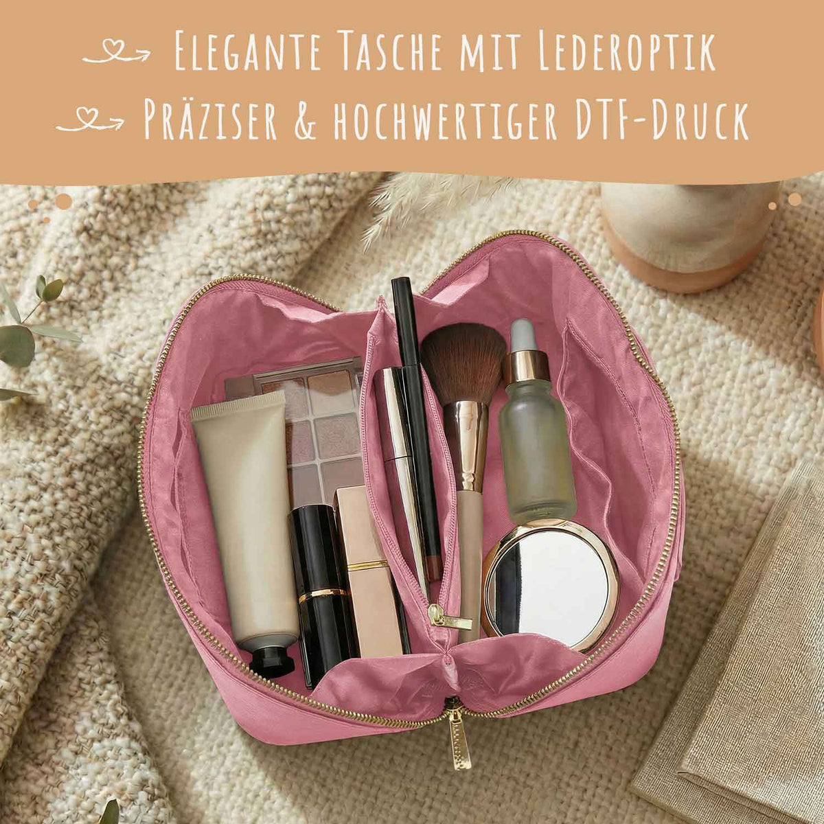 Personalisierte Kosmetiktasche mit Namen – eckig, 6 Farben