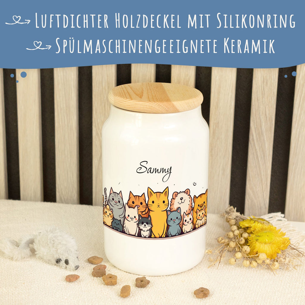 Personalisierte Leckerlidose mit Namen – Tiergruppe, 650 ml