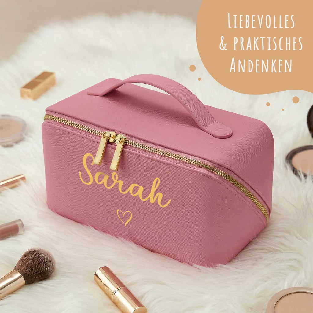 Personalisierte Kosmetiktasche mit Namen – eckig, 6 Farben