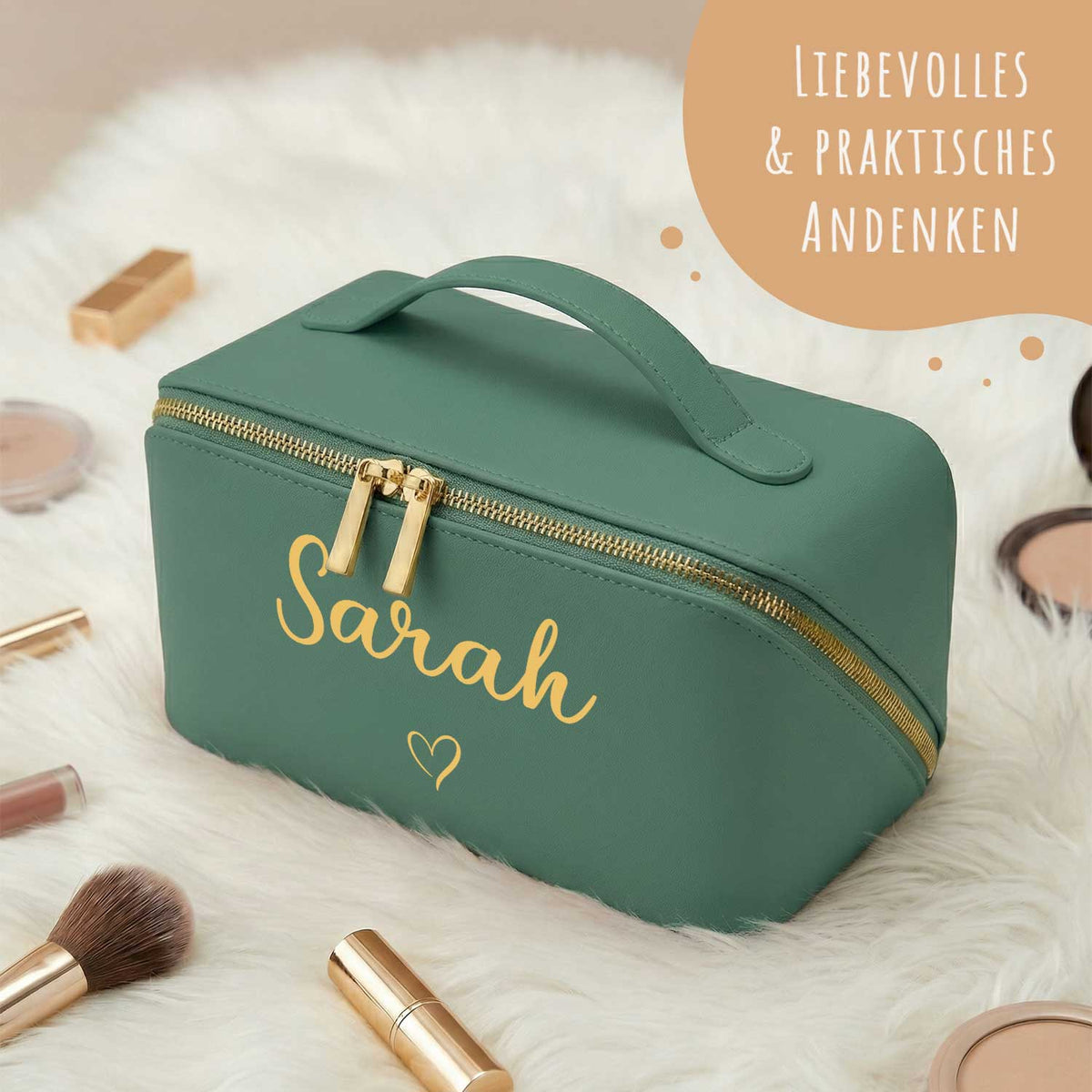 Personalisierte Kosmetiktasche mit Namen – eckig, 6 Farben