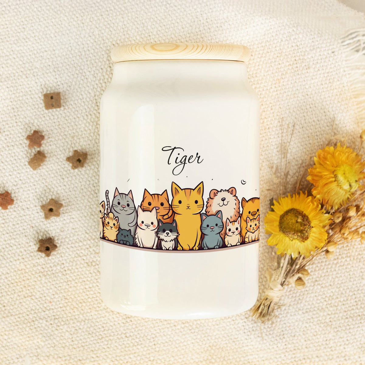 Personalisierte Leckerlidose mit Namen – Tiergruppe, 650 ml