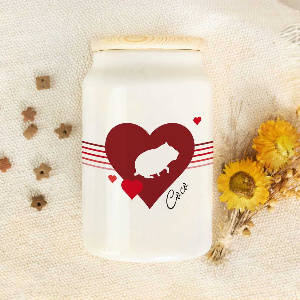 Personalisierte Leckerlidose mit Namen – Herz-Silhouette, 650 ml