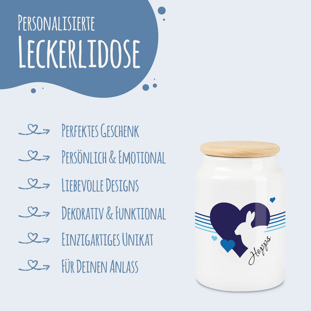 Personalisierte Leckerlidose mit Namen – Herz-Silhouette, 650 ml