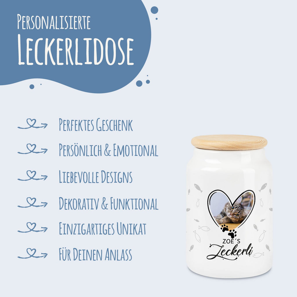 Personalisierte Leckerlidose mit Foto und Namen, 650 ml