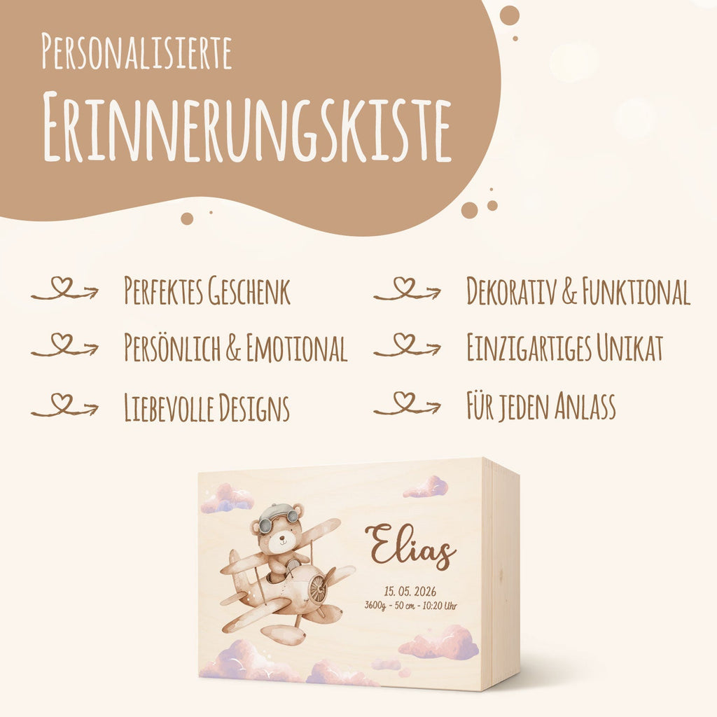 Erinnerungskiste für Kinder mit UV-Druck - Bärchen