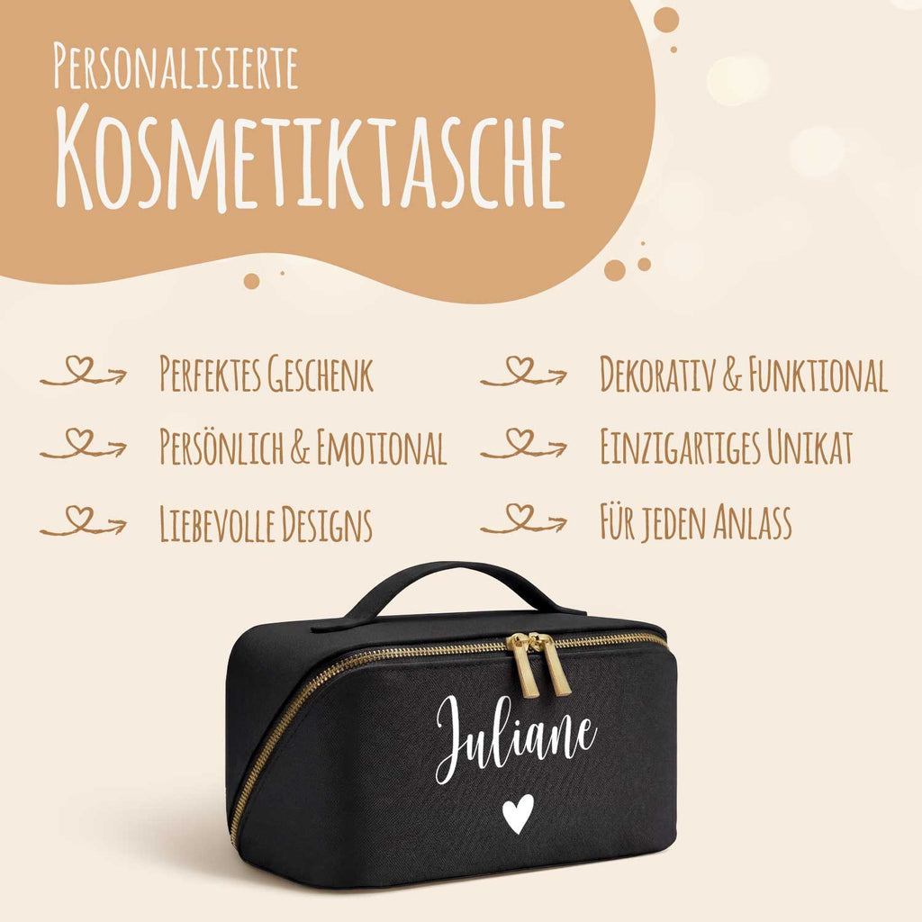 Personalisierte Kosmetiktasche mit Namen – eckig, 6 Farben