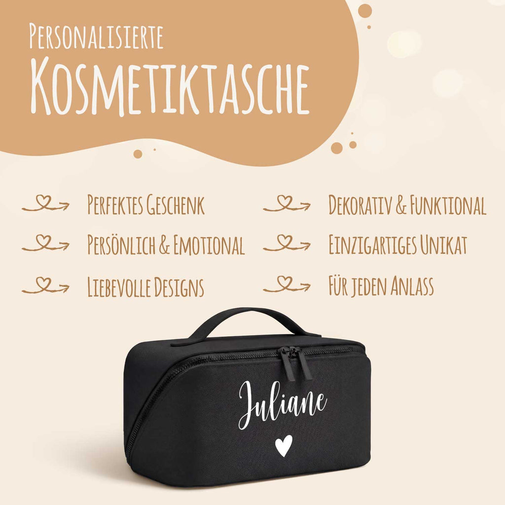 Personalisierte Kosmetiktasche mit Namen – eckig, 6 Farben