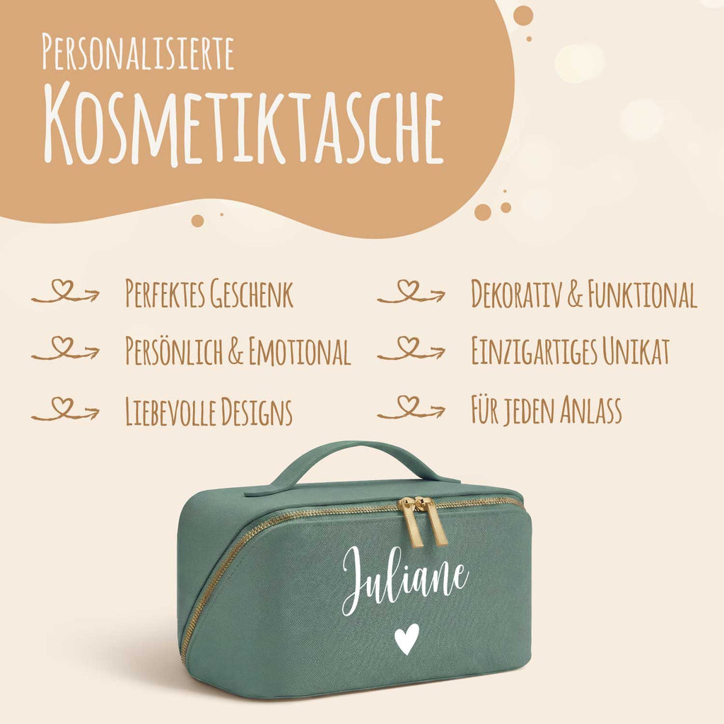 Personalisierte Kosmetiktasche mit Namen – eckig, 6 Farben