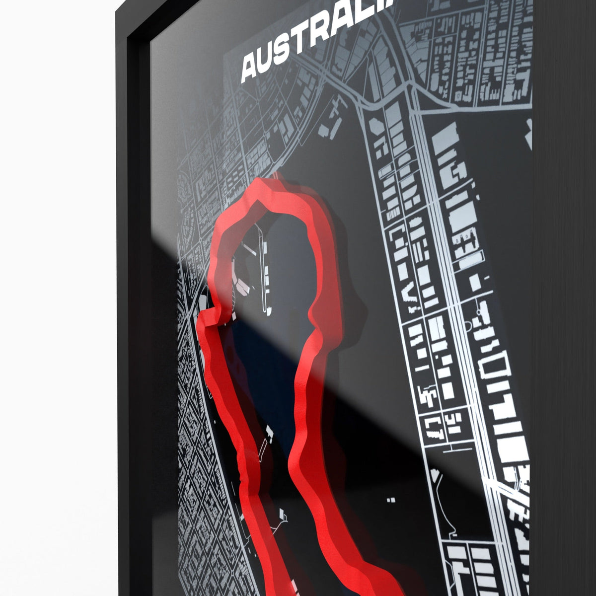 Australien – 3D-Rennstreckenbild im Holzrahmen
