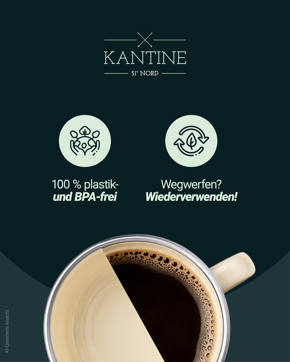 Camping-Tasse aus Emaille – 450 ml