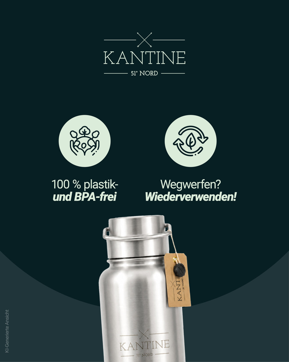 Milkman-Isolierflasche aus Edelstahl – 1 Liter