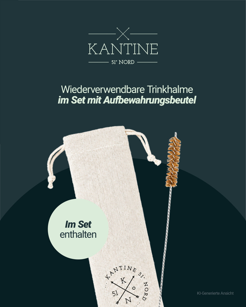 Edelstahl-Trinkhalme – 8er-Set mit Reinigungsbürste