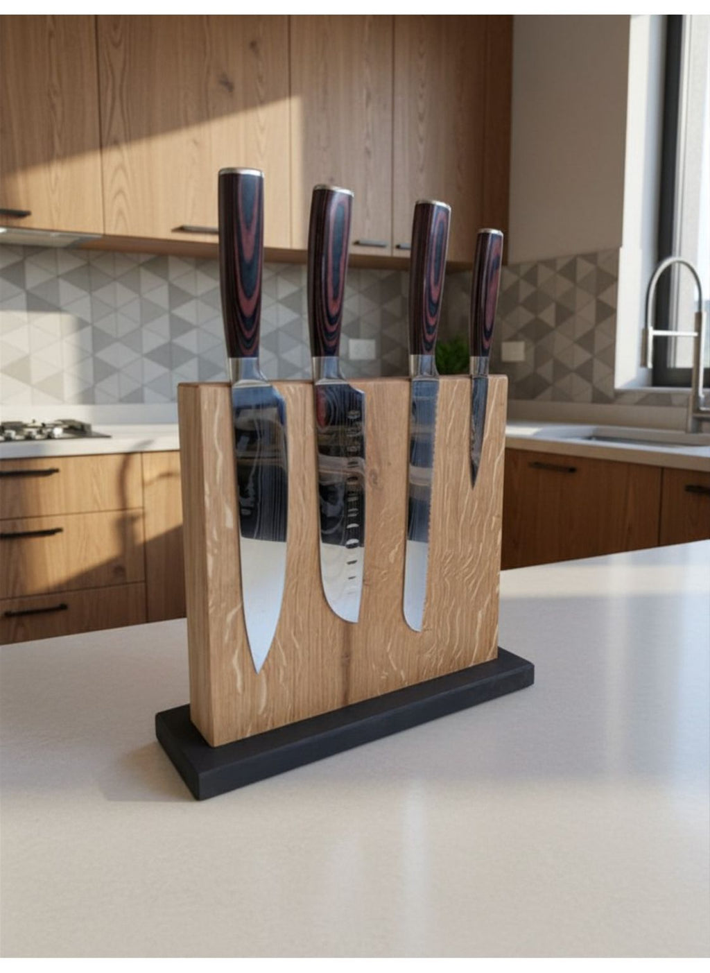Magnetischer Messerblock aus Holz – mit oder ohne 5 Messer