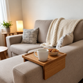 Relaxa Sofa-Armlehnenablage aus Massivholz – Eiche oder Nussbaum