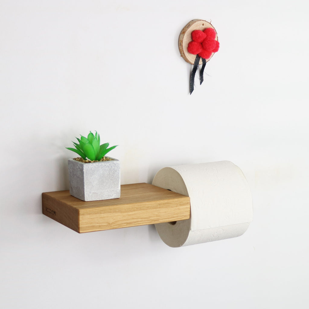 LEO Toilettenpapierhalter aus Massivholz – Eiche oder Nussbaum