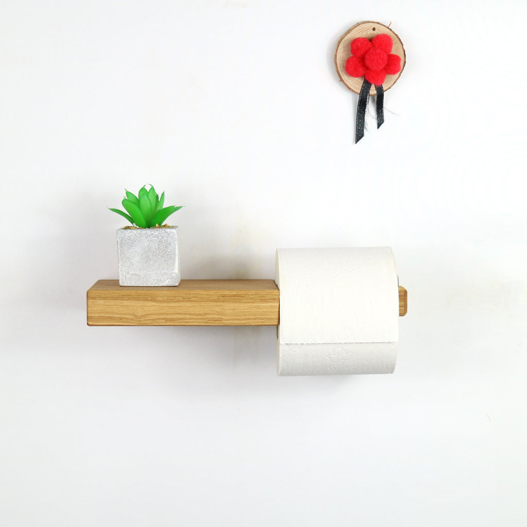 LEO Toilettenpapierhalter aus Massivholz – Eiche oder Nussbaum