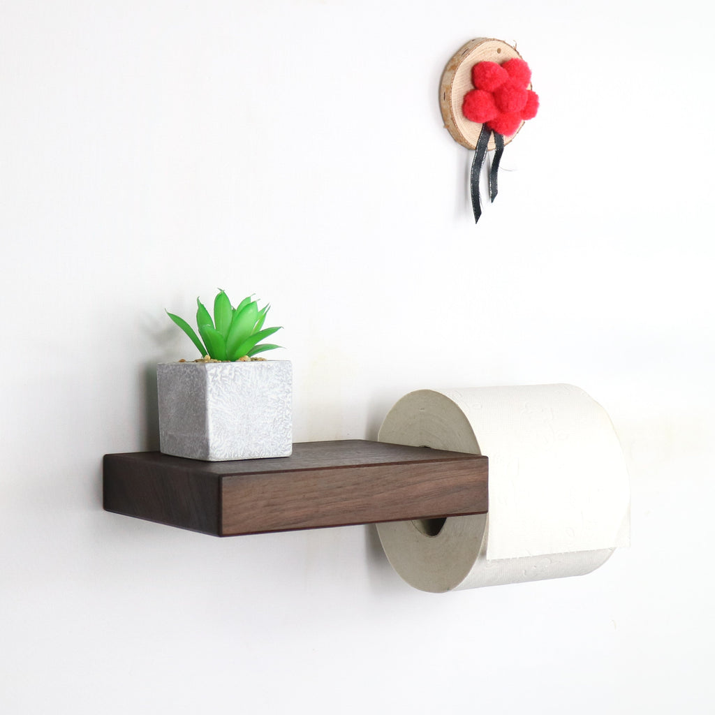 LEO Toilettenpapierhalter aus Massivholz – Eiche oder Nussbaum