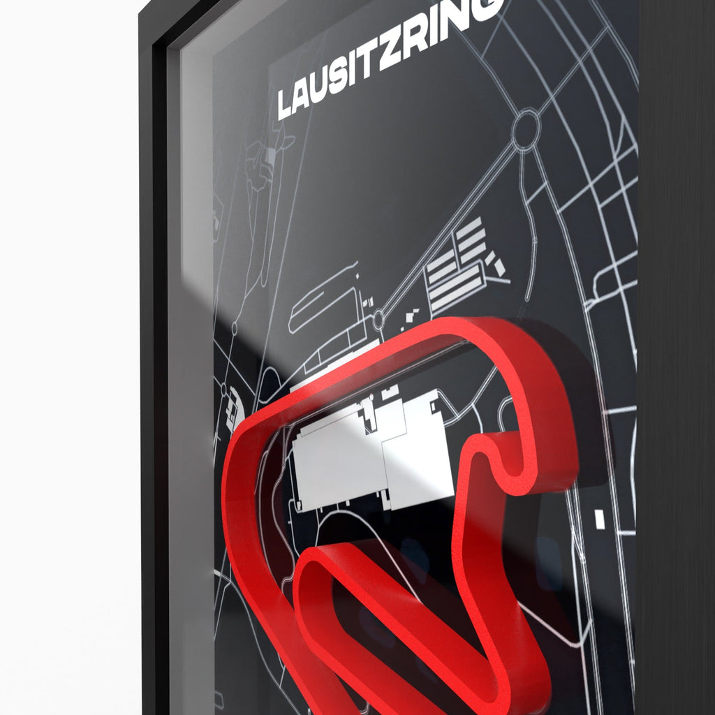 Lausitzring – 3D-Rennstreckenbild im Rahmen