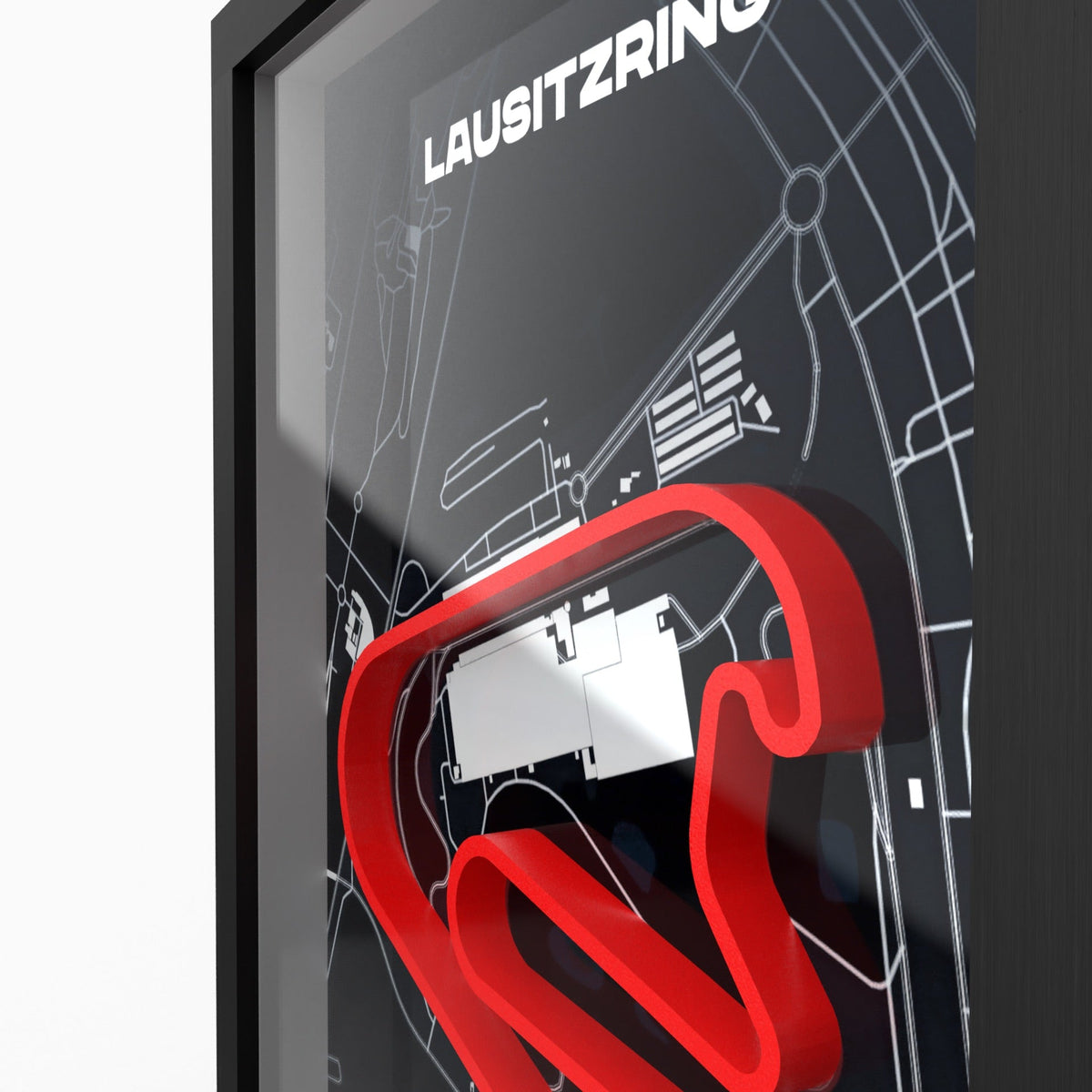 Lausitzring – 3D-Rennstreckenbild im Rahmen