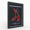 Spa-Francorchamps – 3D-Rennstreckenbild im Holzrahmen