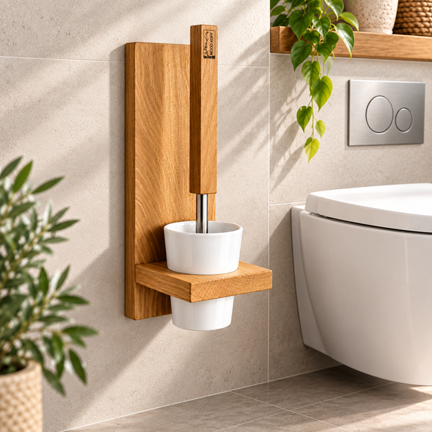 LARA WC-Bürstenhalter aus Holz – zur Wandmontage