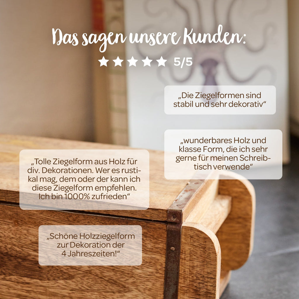Dekorative Ziegelform aus Holz – mit oder ohne Deckel