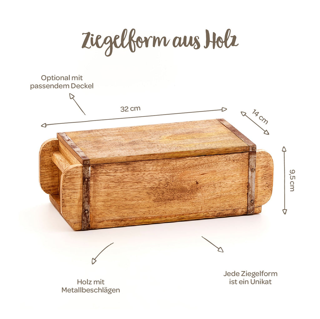 Dekorative Ziegelform aus Holz – mit oder ohne Deckel