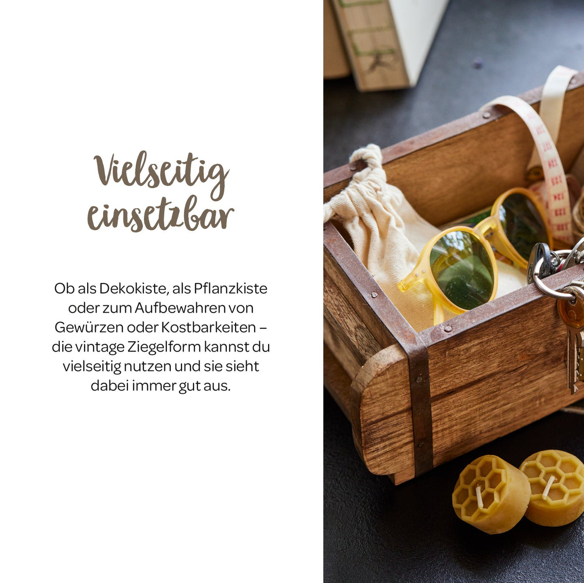 Dekorative Ziegelform aus Holz – mit oder ohne Deckel