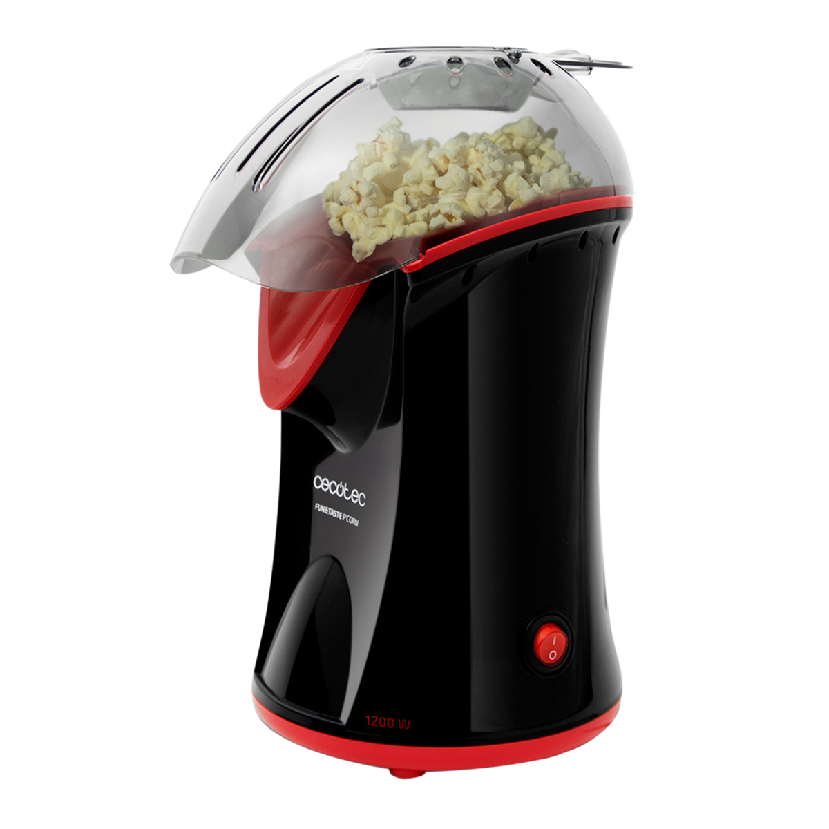 Cecotec Fun&Taste P’Corn Popcornmaschine – 1200 W, Schwarz/Rot