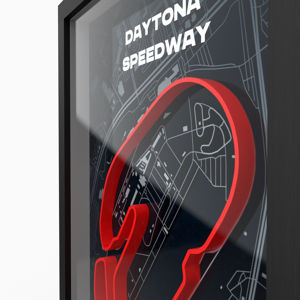 Daytona – 3D-Rennstreckenbild hinter Glas