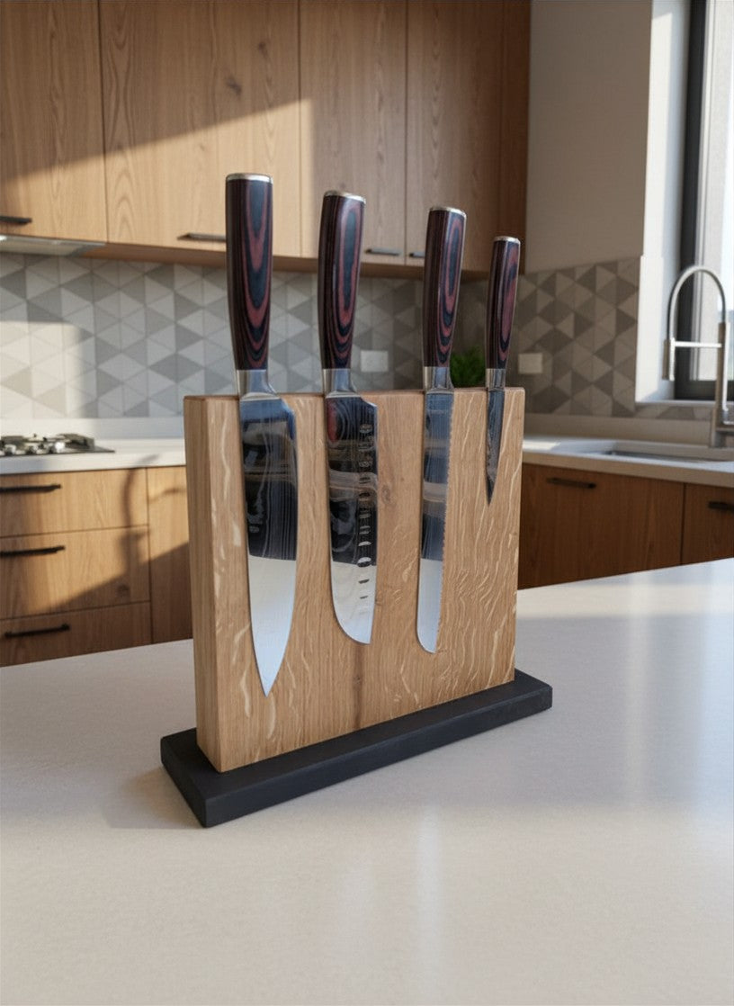 Magnetischer Messerblock aus Holz – mit oder ohne 5 Messer
