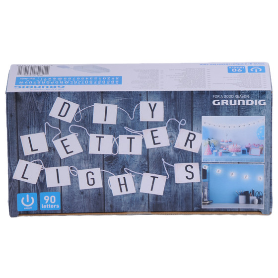 LED Leuchtbuchstaben Set - Lichterkette mit Batterie 90 Buchstaben & Symbole zum Gestalten